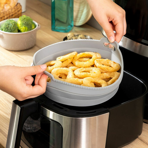Set of Foldable Silicone Baskets with Handles and Dividers for Air