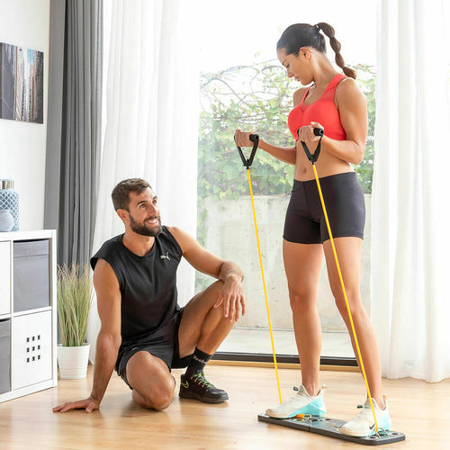 Pack Push-Up Board and Set of Resistance Bands with Accessories and