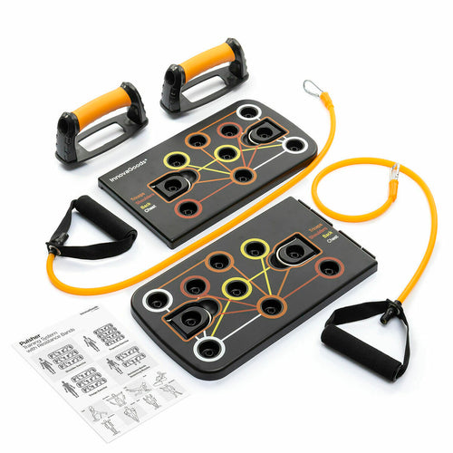 Pack Push-Up Board and Set of Resistance Bands with Accessories and