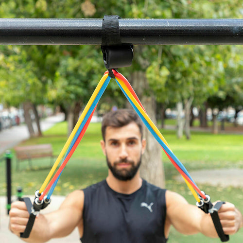 Pack Push-Up Board and Set of Resistance Bands with Accessories and