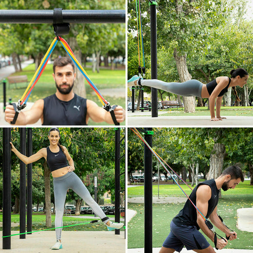 Pack Push-Up Board and Set of Resistance Bands with Accessories and