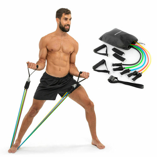 Pack Push-Up Board and Set of Resistance Bands with Accessories and