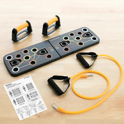 Pack Push-Up Board and Set of Resistance Bands with Accessories and