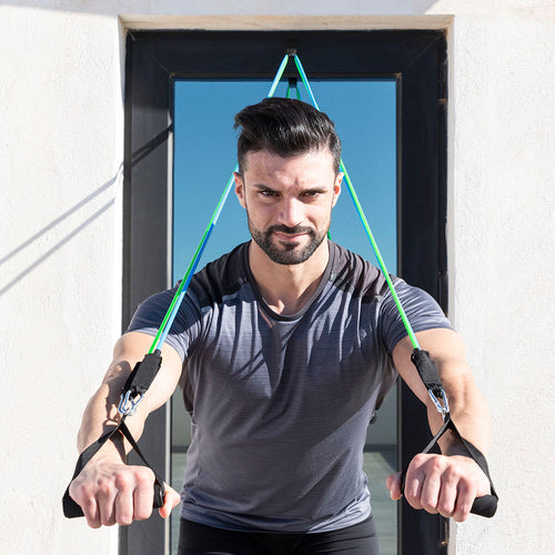 Pack Foldable Abdominal Machine and Resistance Band Set with