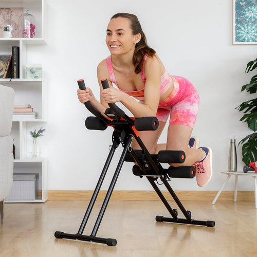 Pack Foldable Abdominal Machine and Resistance Band Set with