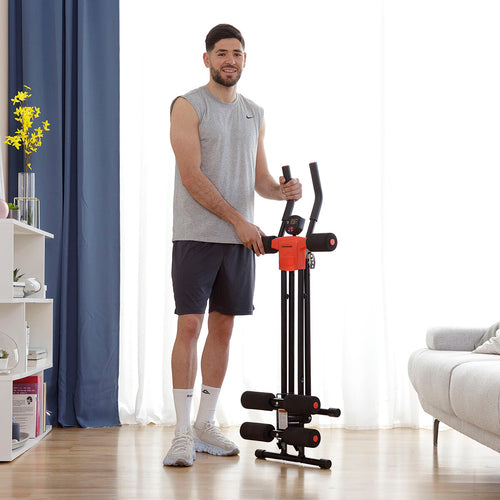 Pack Foldable Abdominal Machine and Resistance Band Set with