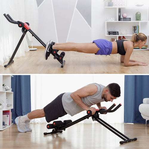 Pack Foldable Abdominal Machine and Resistance Band Set with