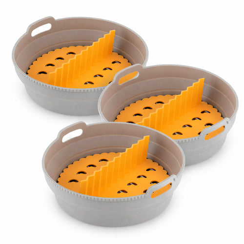 Set of Foldable Silicone Baskets with Handles and Dividers for Air