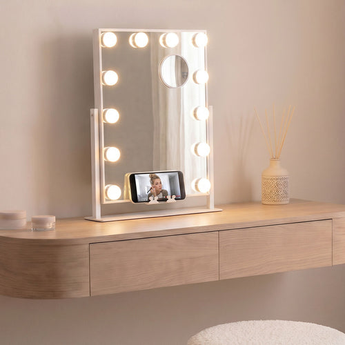 Tilting LED Vanity Mirror Hollywood Glarisse InnovaGoods 12 Light